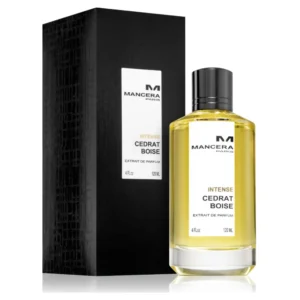 Bottle of Mancera Intense Cedrat Boise perfume on a white background