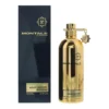 Montale Aoud Leather perfume bottle against a white background.