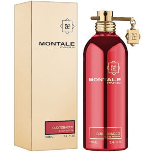Montale Oud Tobacco perfume bottle against a white background.