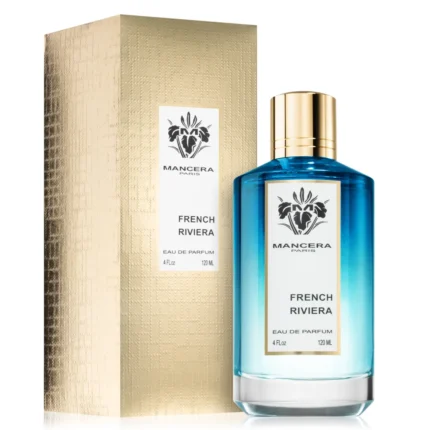 Mancera French Riviera perfume bottle against a white background.