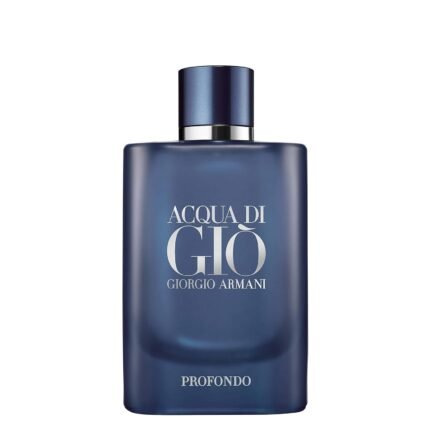 Acqua di Gio Profondo perfume bottle against a white background, available at Ferrari Centre Qatar's online store.