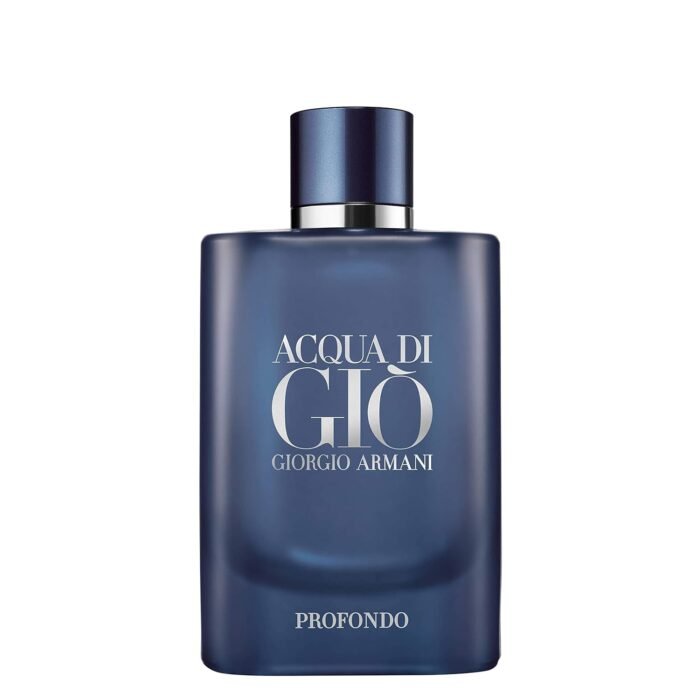 Acqua di Gio Profondo perfume bottle against a white background, available at Ferrari Centre Qatar's online store.