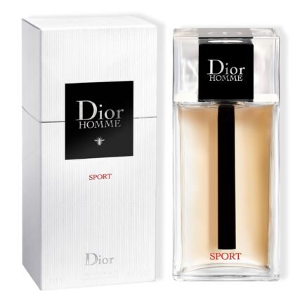 Dior Homme Sport 2021 perfume bottle against a white background.