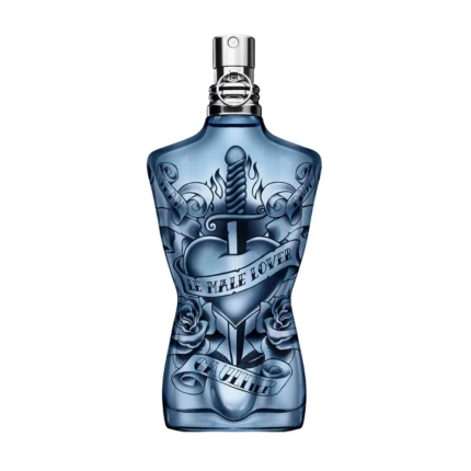 JPG Jean Paul Gaultier Le Male Lover perfume bottle against a white background.