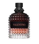 Valentino Uomo Born In Roma Coral Fantasy perfume bottle against a white background.