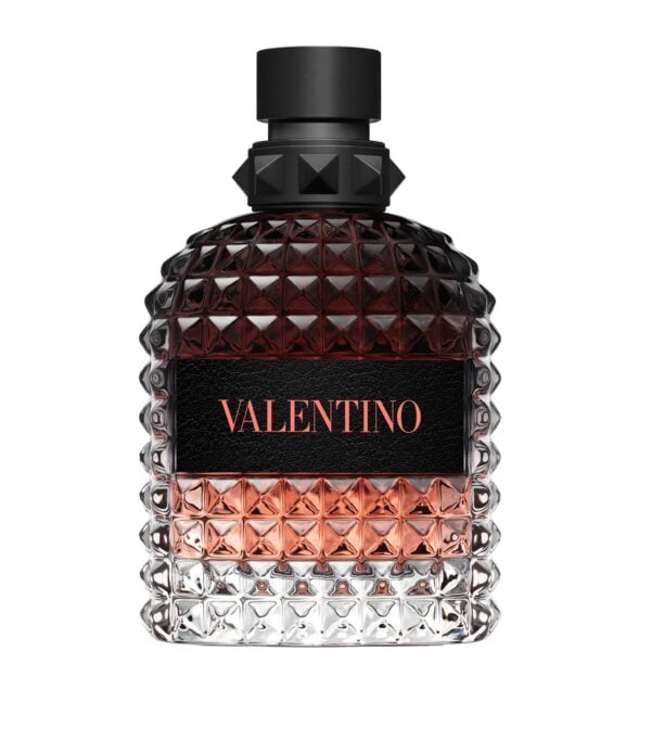 Valentino Uomo Born In Roma Coral Fantasy perfume bottle against a white background.