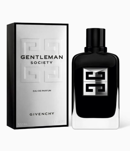 Givenchy Gentleman Society perfume bottle against a white background.