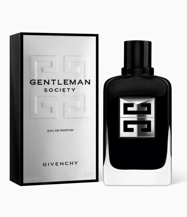 Givenchy Gentleman Society perfume bottle against a white background.